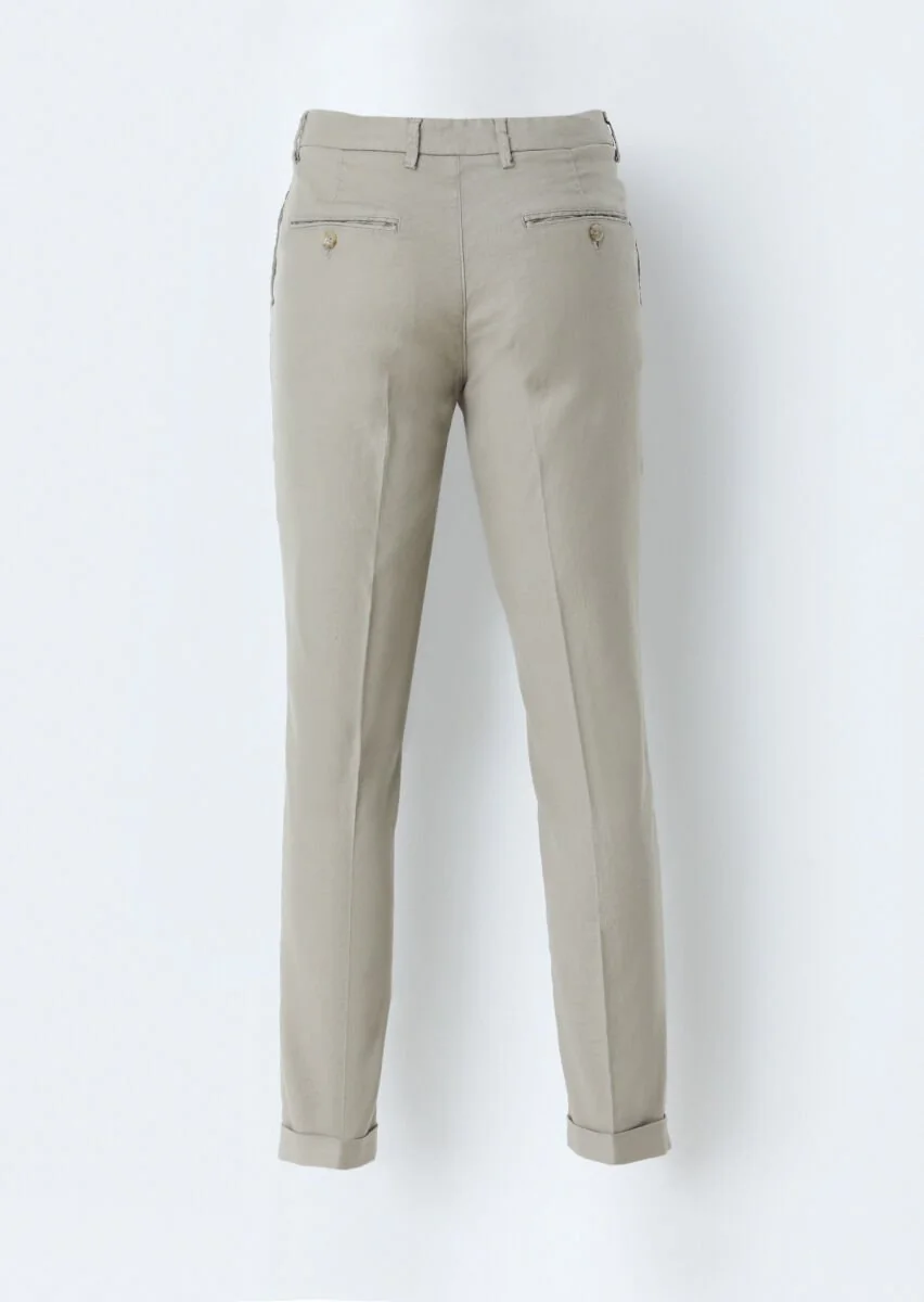 Vizon Düz Dokuma Regular Fit Casual Pamuk Karışımlı Pantolon - 3