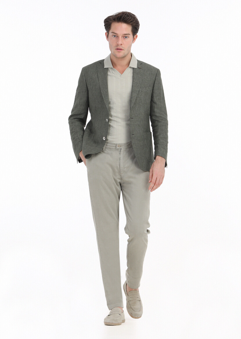Vizon Düz Dokuma Regular Fit Casual Pantolon - 3