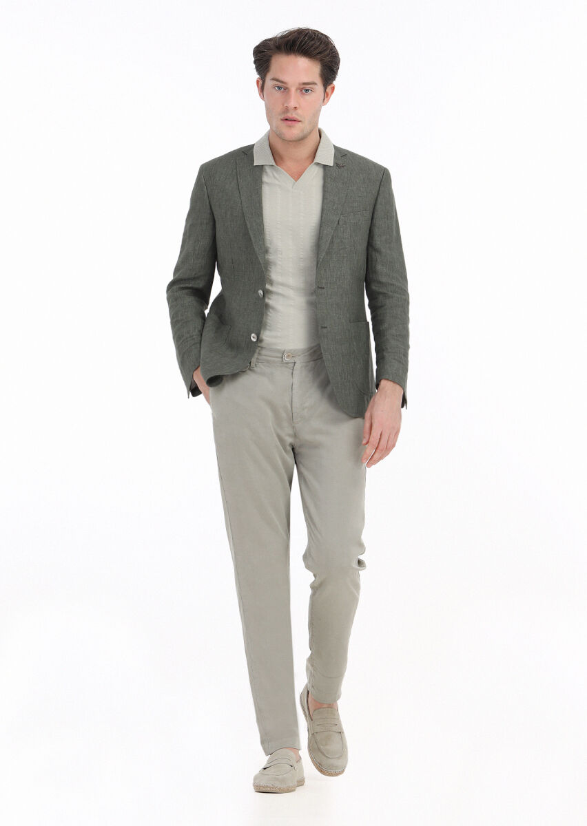 Vizon Düz Dokuma Regular Fit Casual Pantolon - 3
