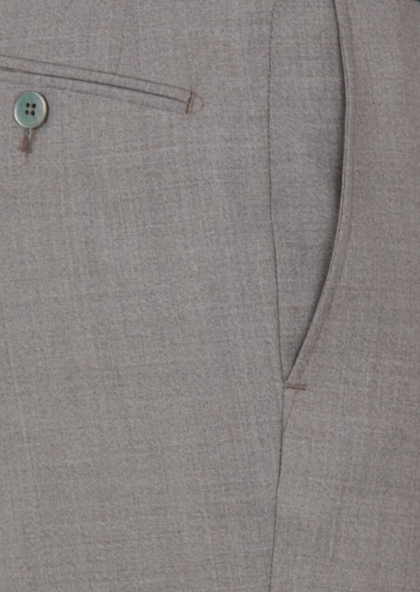Vizon Düz Dokuma Regular Fit Klasik %100 Yün Pantolon - 3