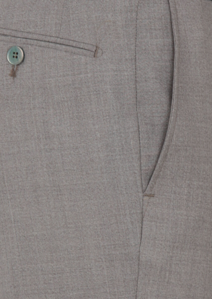 Vizon Düz Dokuma Regular Fit Klasik %100 Yün Pantolon - 3