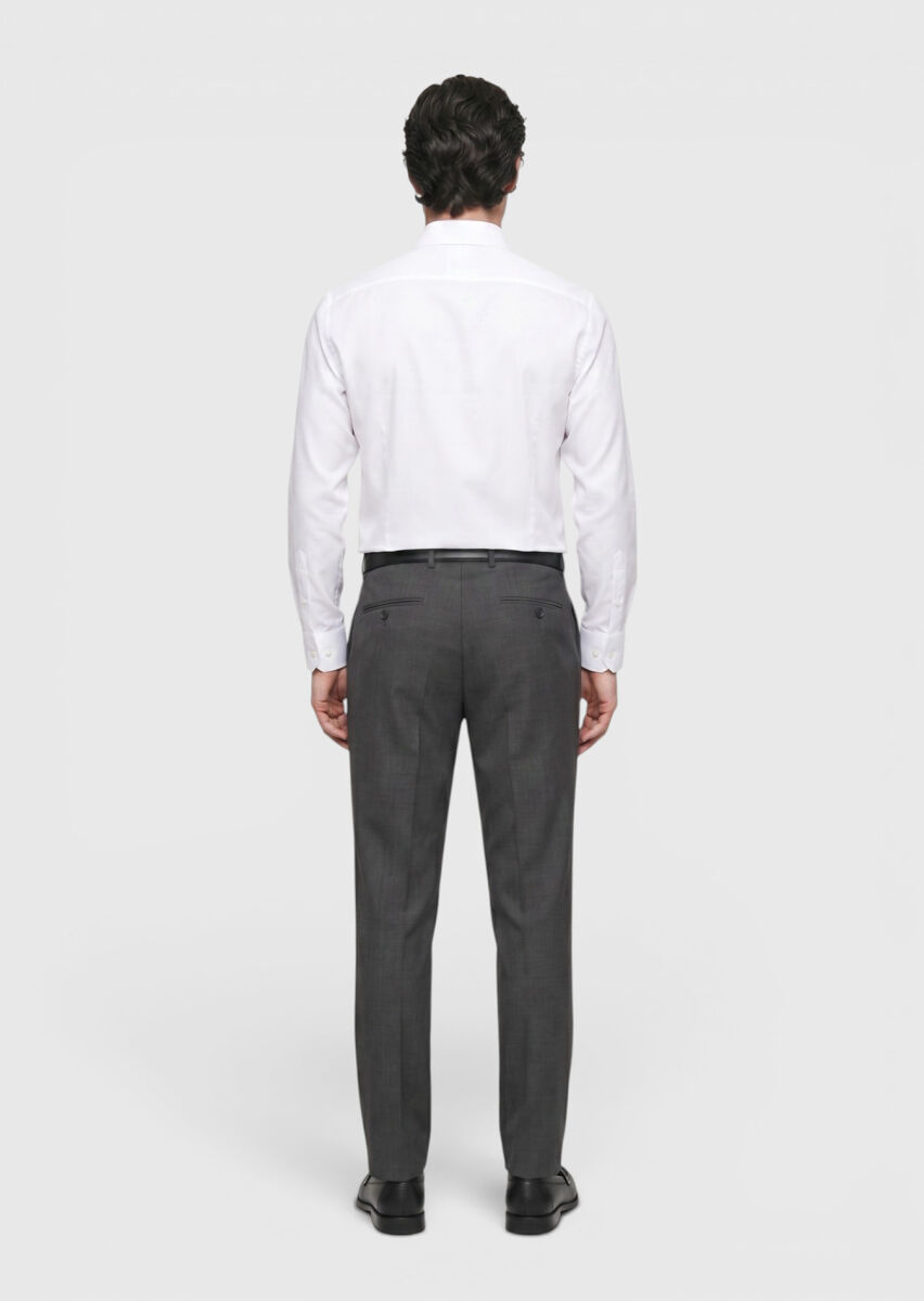 Vizon Düz Dokuma Regular Fit Klasik %100 Yün Pantolon - 5