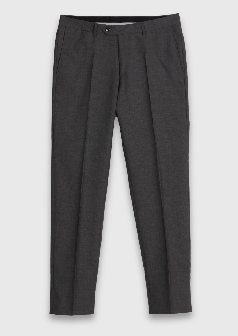 Vizon Düz Dokuma Regular Fit Klasik %100 Yün Pantolon - 6