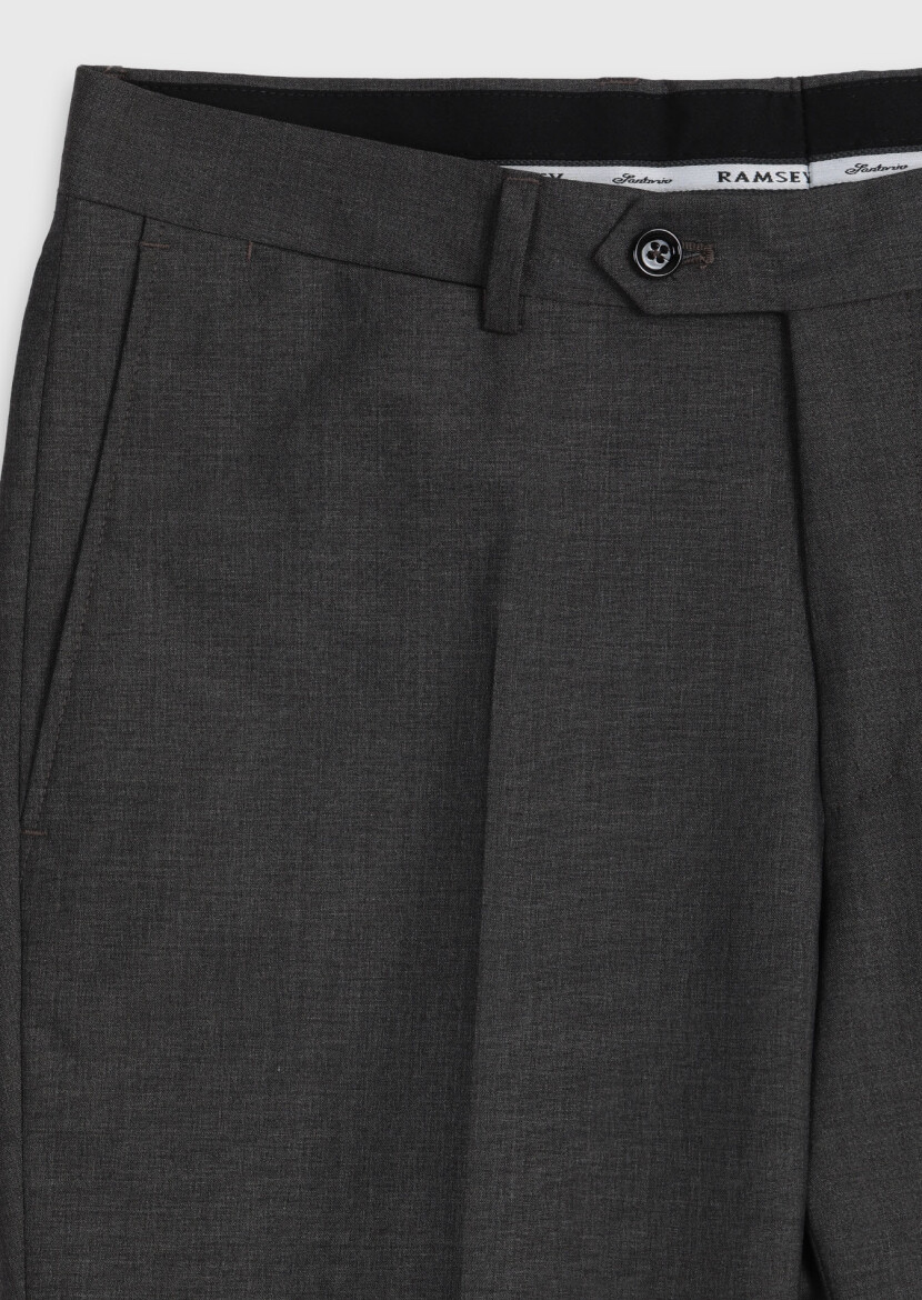 Vizon Düz Dokuma Regular Fit Klasik %100 Yün Pantolon - 7