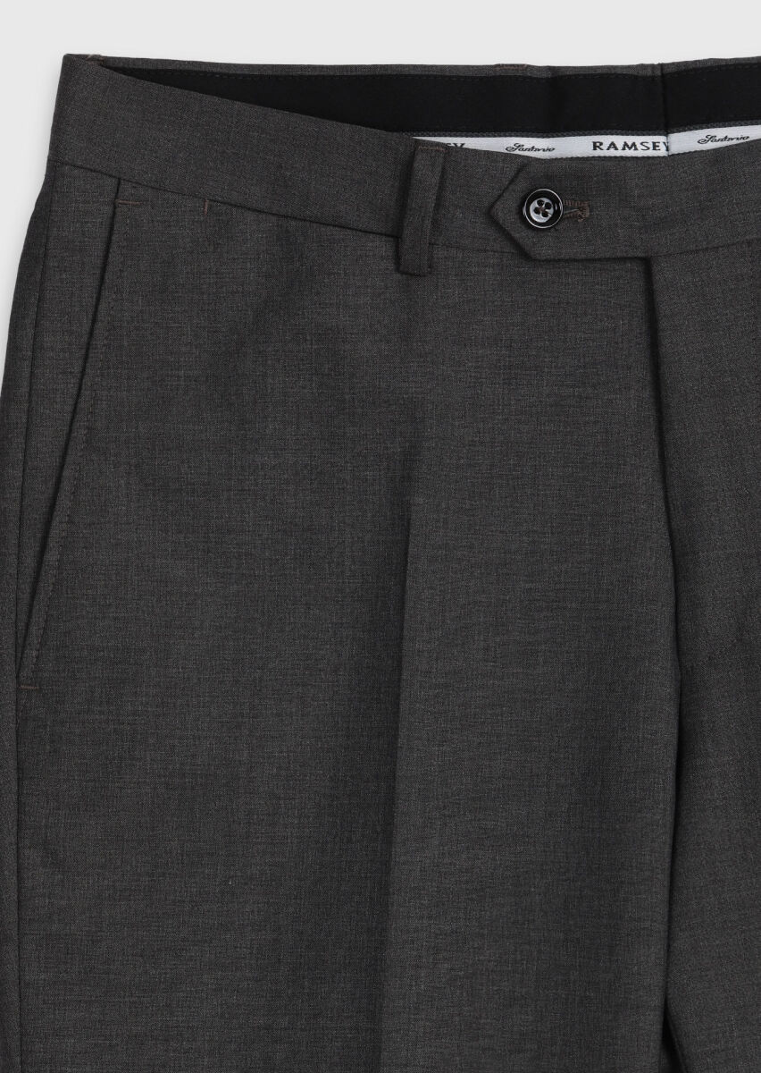 Vizon Düz Dokuma Regular Fit Klasik %100 Yün Pantolon - 7