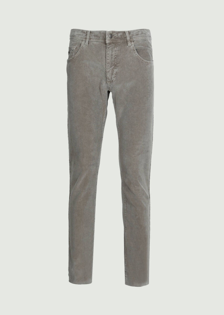 Vizon Düz Dokuma Slim Fit Casual Pamuk Karışımlı Pantolon - 4