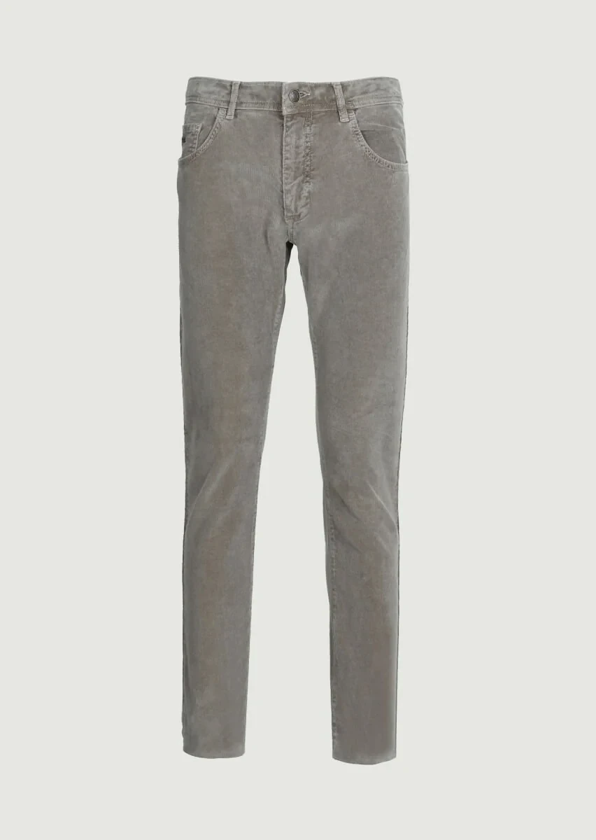 Vizon Düz Dokuma Slim Fit Casual Pamuk Karışımlı Pantolon - 6