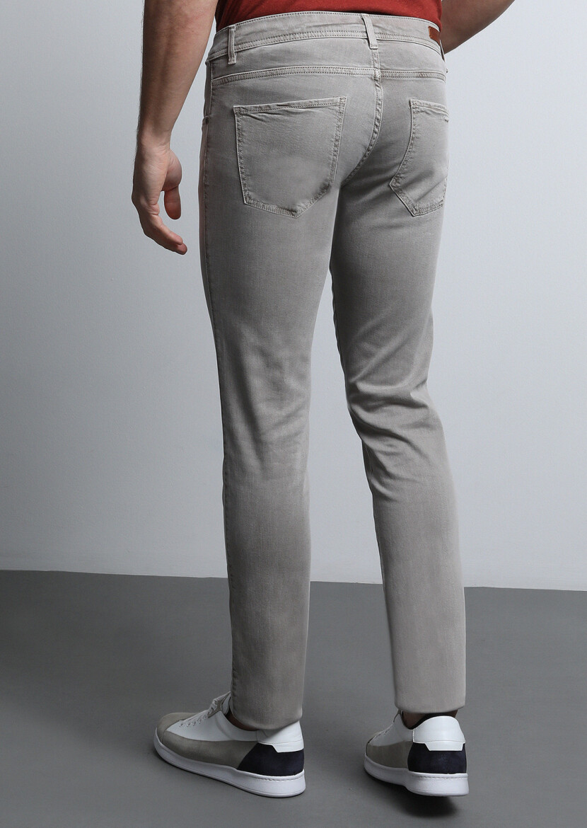 Vizon Düz Dokuma Slim Fit Casual Pamuk Karışımlı Pantolon - 5