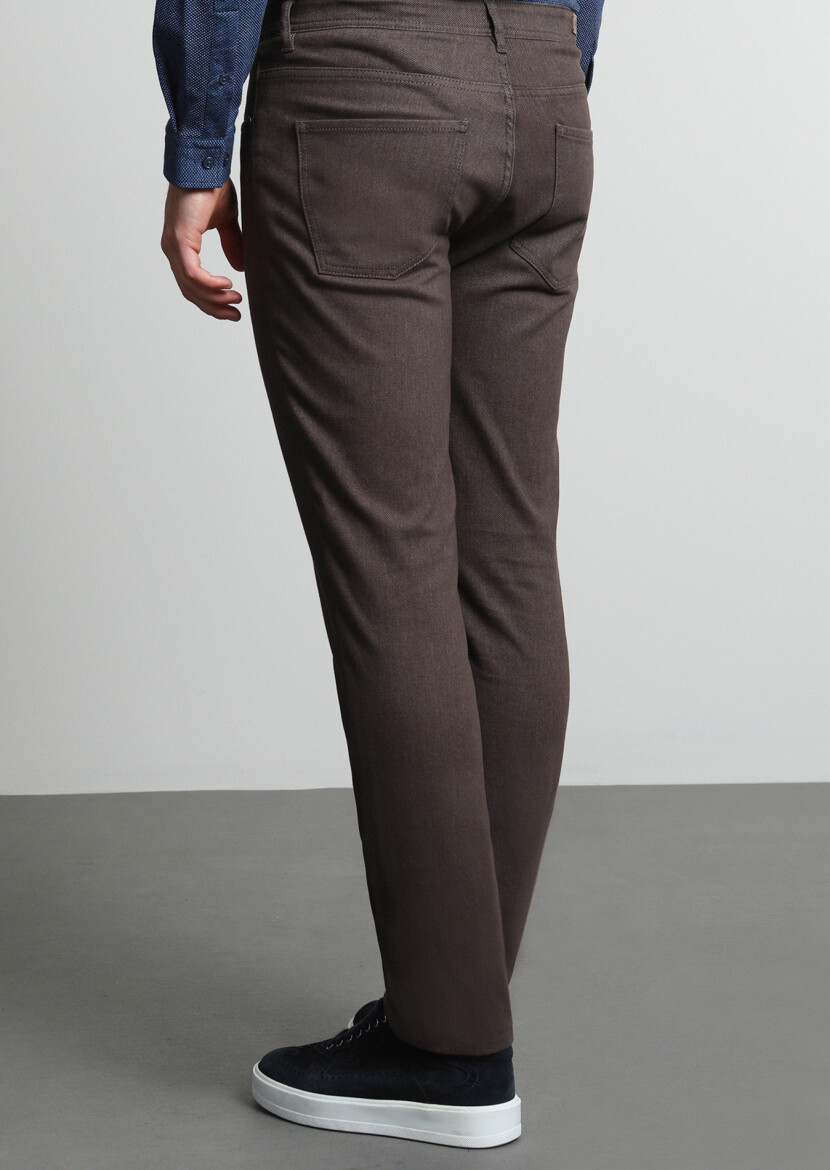 Vizon Düz Dokuma Slim Fit Casual Pamuk Karışımlı Pantolon - 3