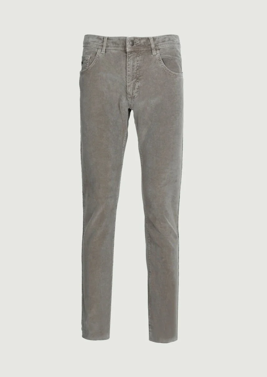 Vizon Düz Dokuma Slim Fit Casual Pamuk Karışımlı Pantolon - 4