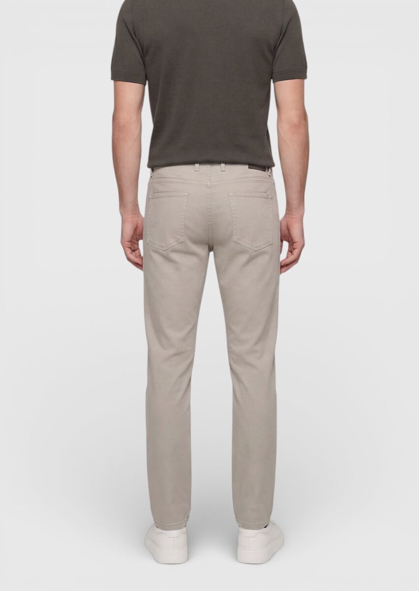 Vizon Düz Dokuma Slim Fit Casual Pamuk Karışımlı Pantolon - 4