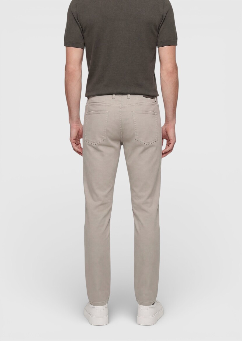 Vizon Düz Dokuma Slim Fit Casual Pamuk Karışımlı Pantolon - 4
