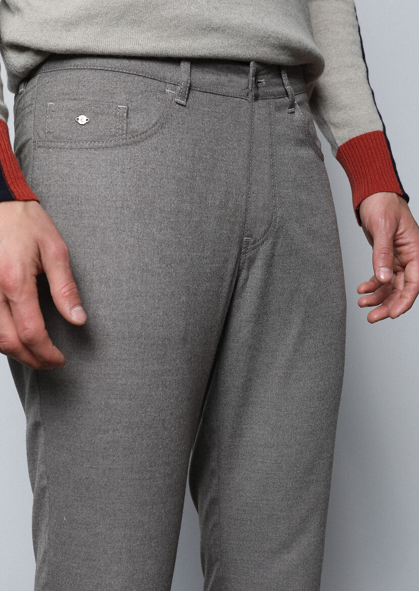 Vizon Düz Dokuma Slim Fit Casual Pantolon 