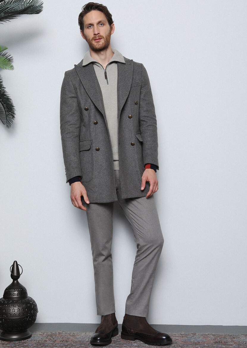 Vizon Düz Dokuma Slim Fit Casual Pantolon - 4