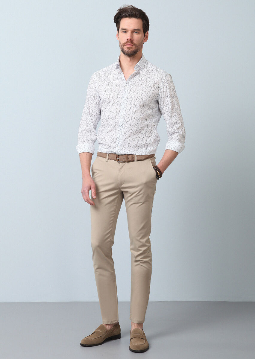 Vizon Düz Dokuma Slim Fit Smart Casual Pantolon - 1