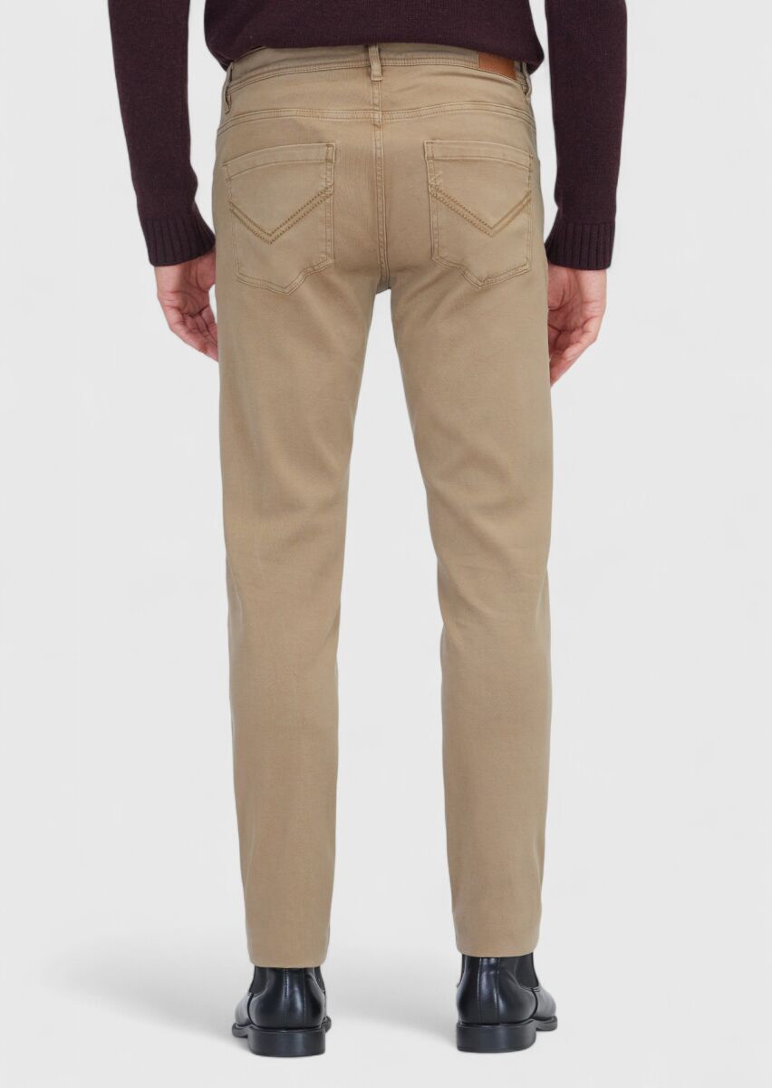 Vizon Düz Örme Slim Fit Casual Pamuk Karışımlı Pantolon - 5