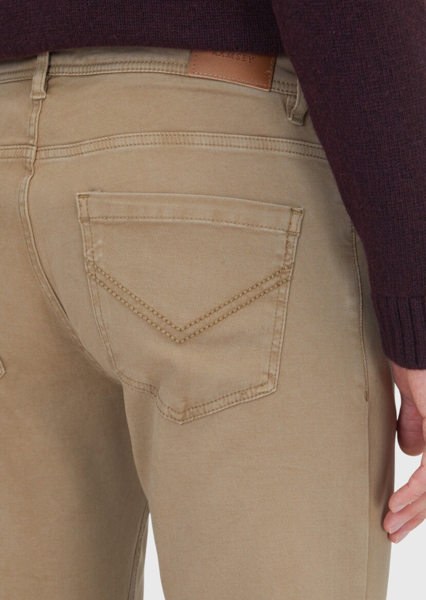 Vizon Düz Örme Slim Fit Casual Pamuk Karışımlı Pantolon - 4