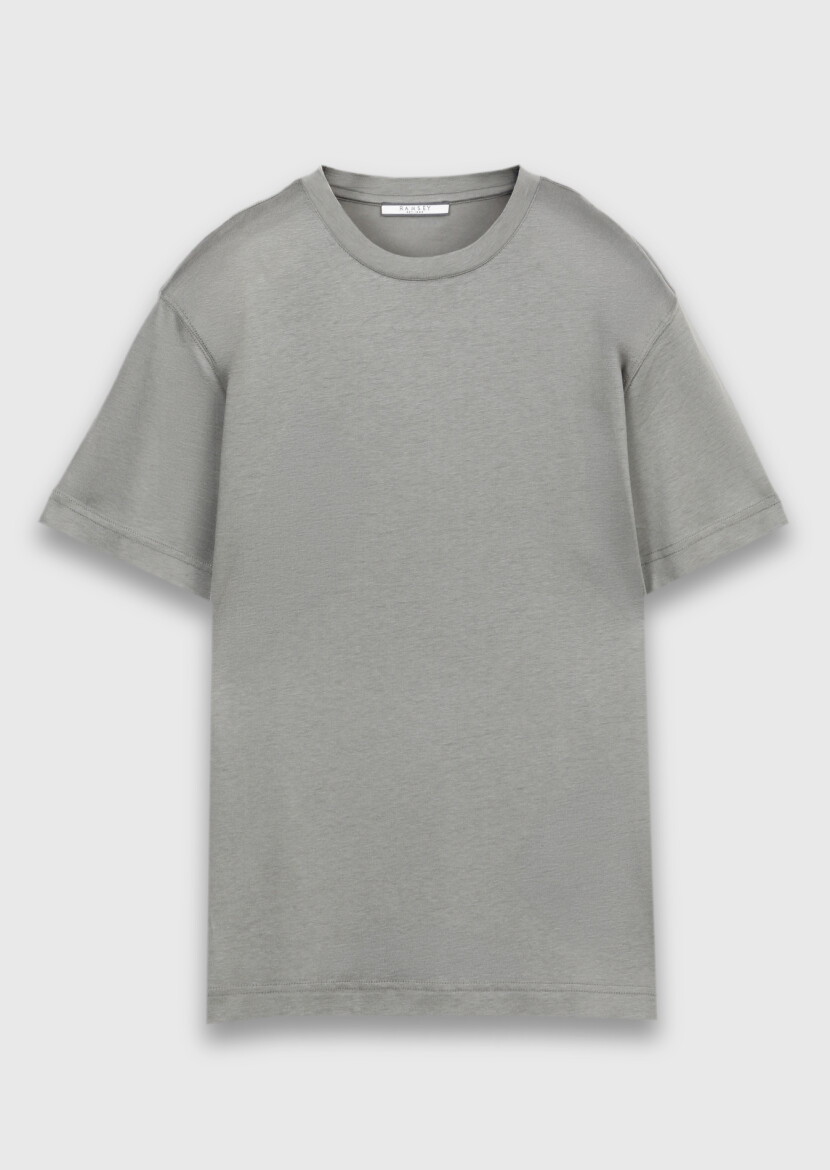 Vizon Düz Pamuk Karışımlı T-Shirt - 6