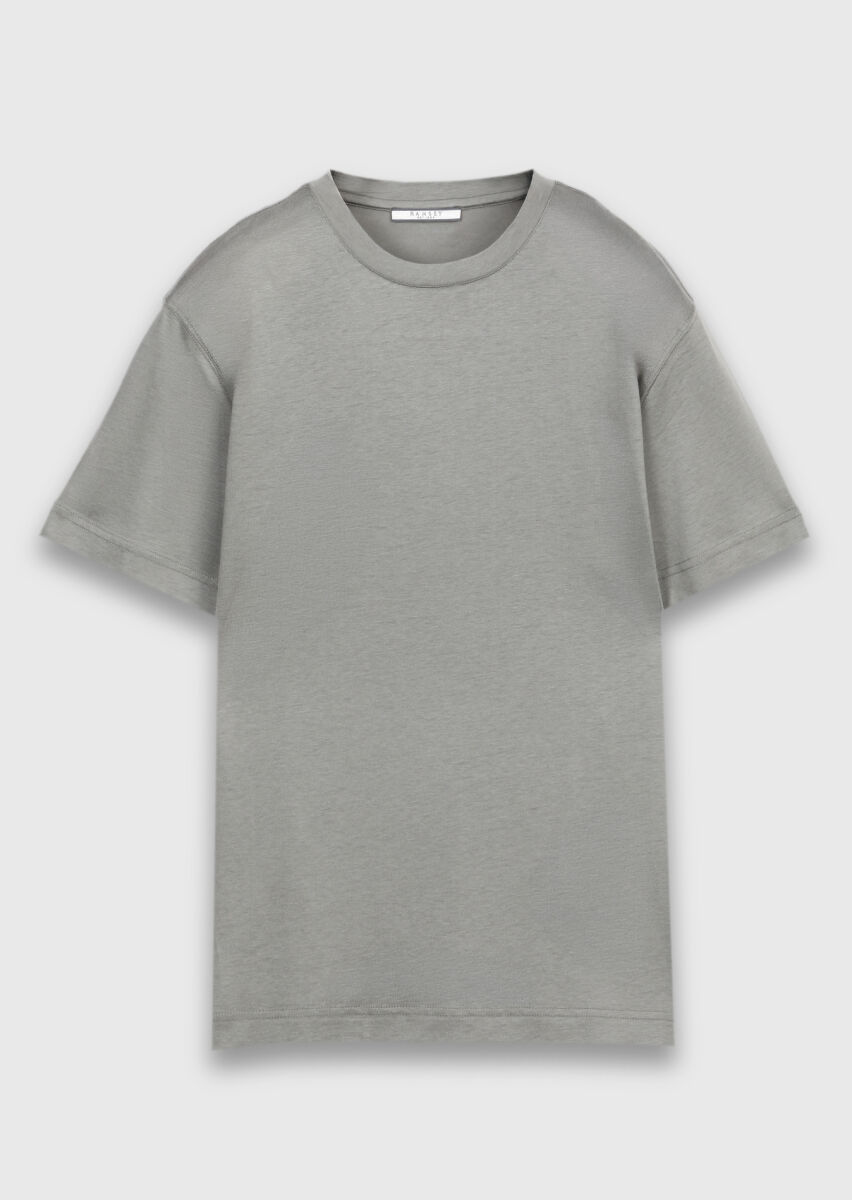 Vizon Düz Pamuk Karışımlı T-Shirt - 6