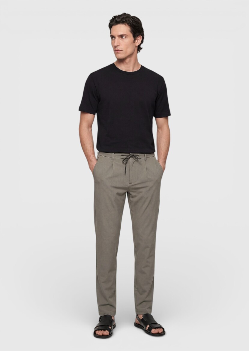 Vizon Düz Teknik Jogging Fit Casual Pantolon 