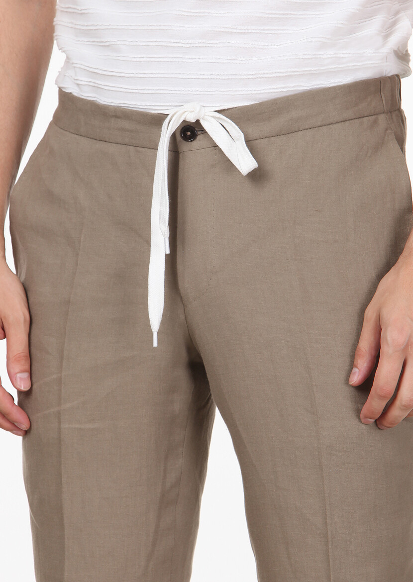 Vizon Düz Zeroweight Slim Fit %100 Keten Takım Elbise - 3