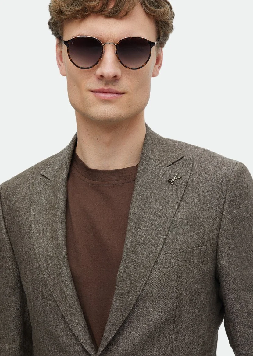 Vizon Düz Zeroweight Slim Fit %100 Keten Takım Elbise - 6