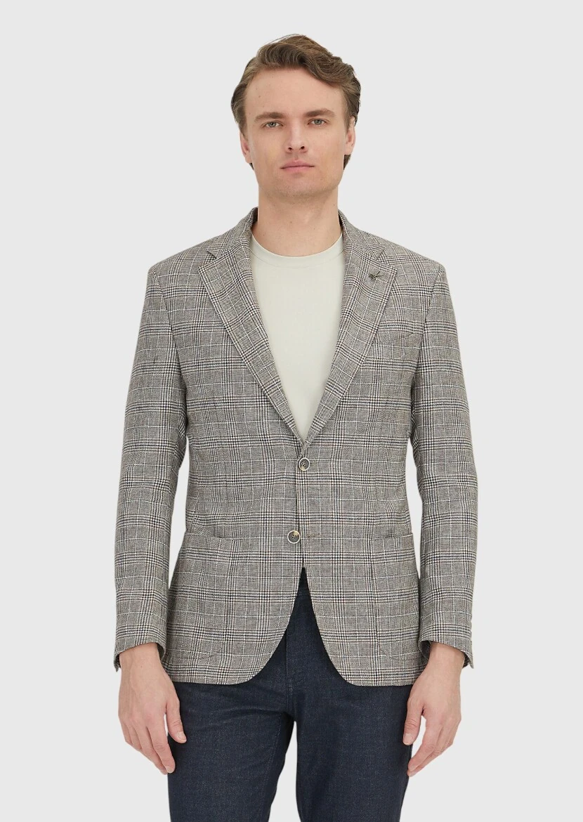 Vizon Düz Zeroweight Slim Fit Yün Karışımlı Ceket - RAMSEY