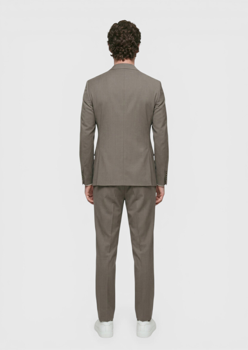 Vizon Düz Zeroweight Slim Fit Yün Karışımlı Takım Elbise - 5