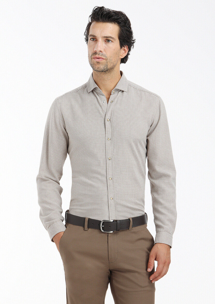 Vizon Mikro Regular Fit Uzun Dokuma Casual %100 Pamuk Gömlek - 2