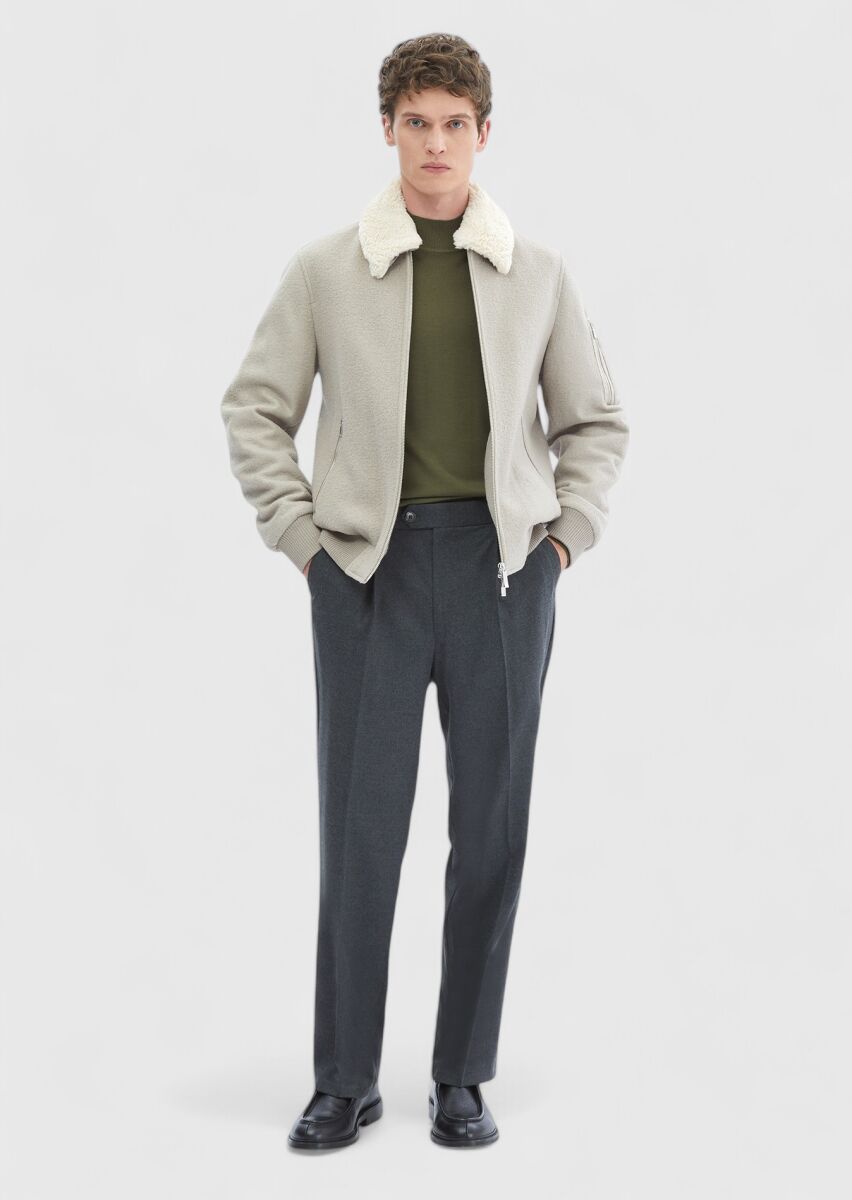 Vizon Regular Fit Casual Dokuma Mont - 2