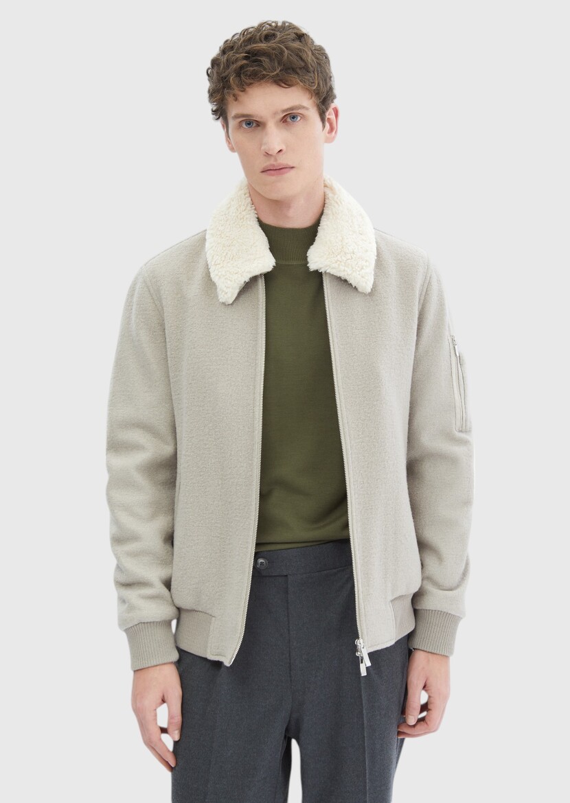 Vizon Regular Fit Casual Dokuma Mont - 3