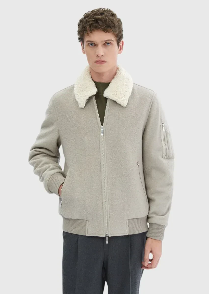 Vizon Regular Fit Casual Dokuma Mont - 1