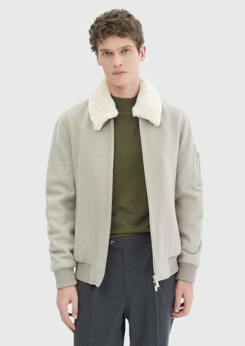 Vizon Regular Fit Casual Dokuma Mont - 3