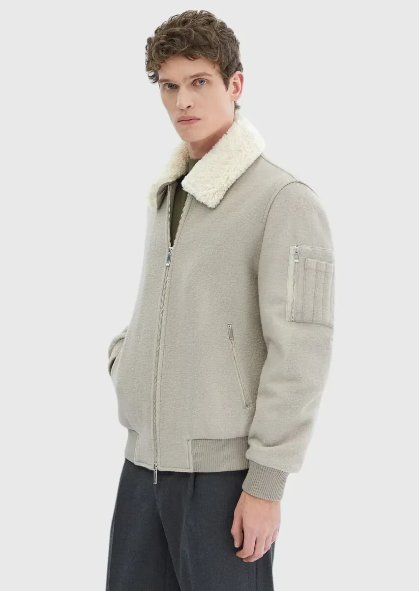 Vizon Regular Fit Casual Dokuma Mont - 4
