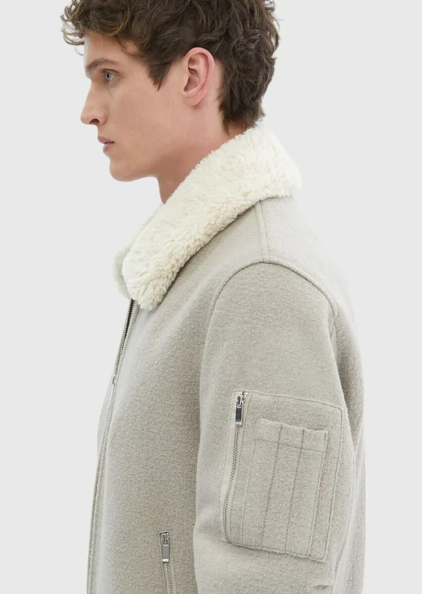 Vizon Regular Fit Casual Dokuma Mont - 5
