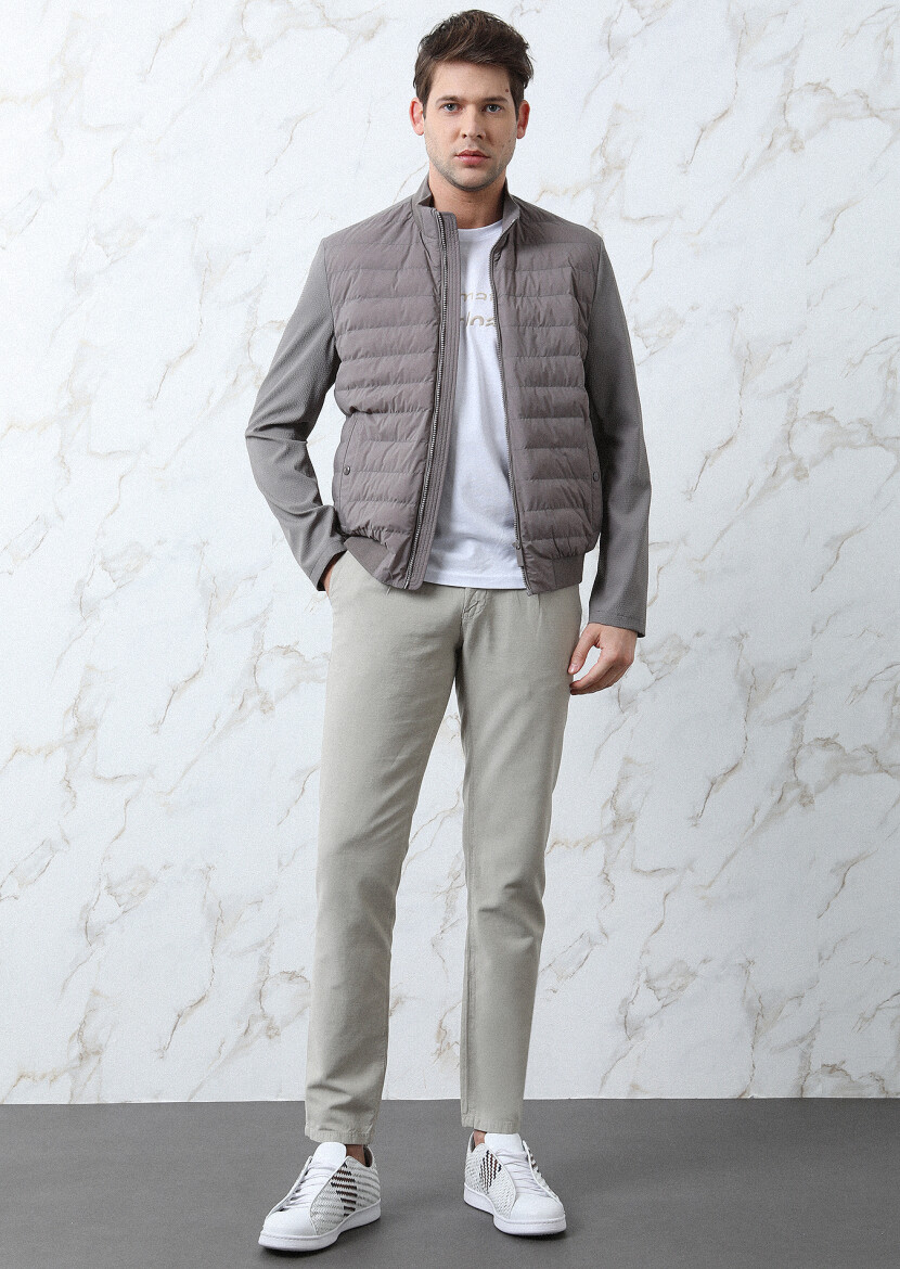 Vizon Regular Fit Dik Yaka Casual Dokuma Mont - 2