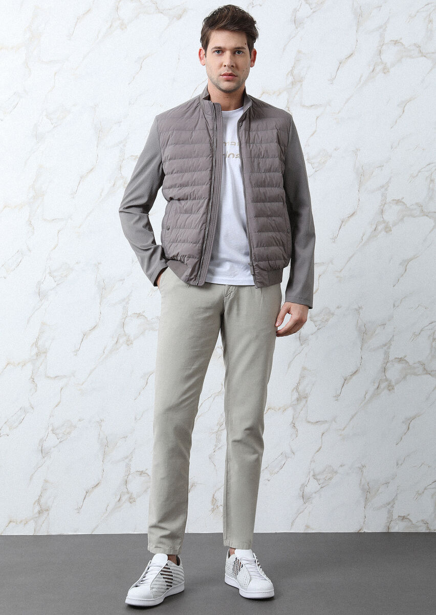 Vizon Regular Fit Dik Yaka Casual Dokuma Mont - 2