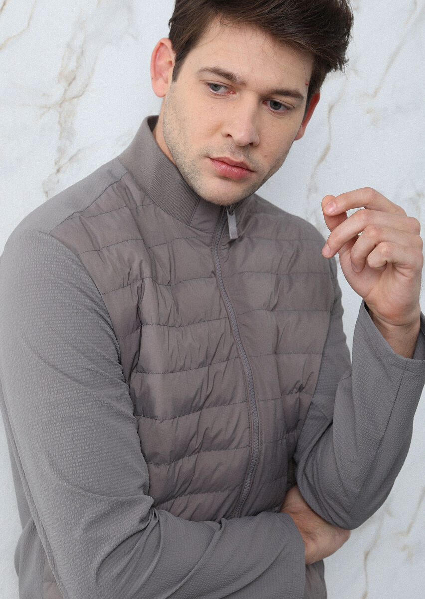 Vizon Regular Fit Dik Yaka Casual Dokuma Mont - 3