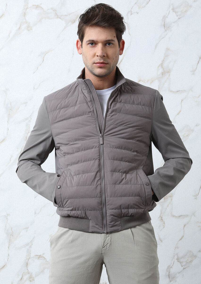 Vizon Regular Fit Dik Yaka Casual Dokuma Mont - 4