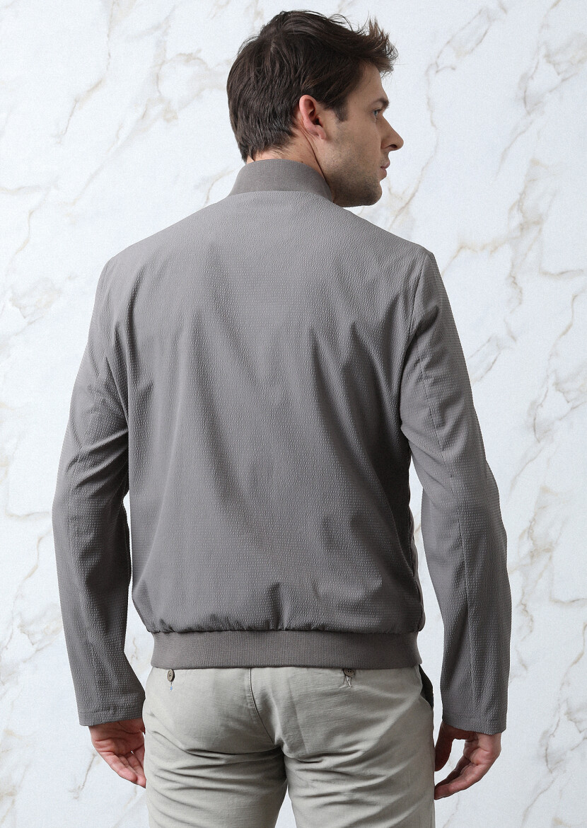 Vizon Regular Fit Dik Yaka Casual Dokuma Mont - 5