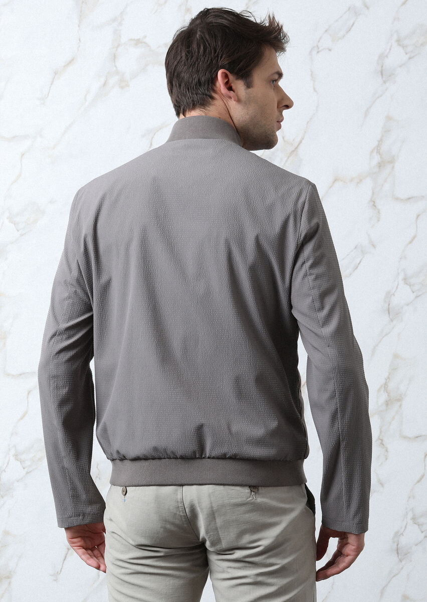 Vizon Regular Fit Dik Yaka Casual Dokuma Mont - 5