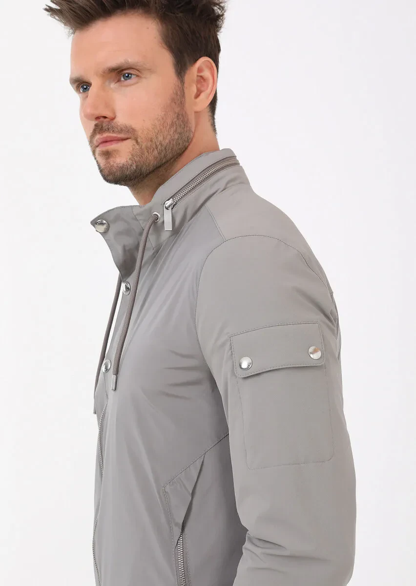 Vizon Regular Fit Dik Yaka Casual Dokuma Mont - 5