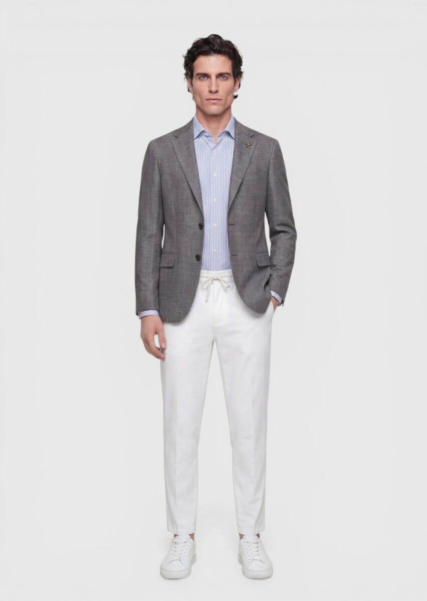 Vizon Regular Fit İpek Karışımlı Ceket - 4