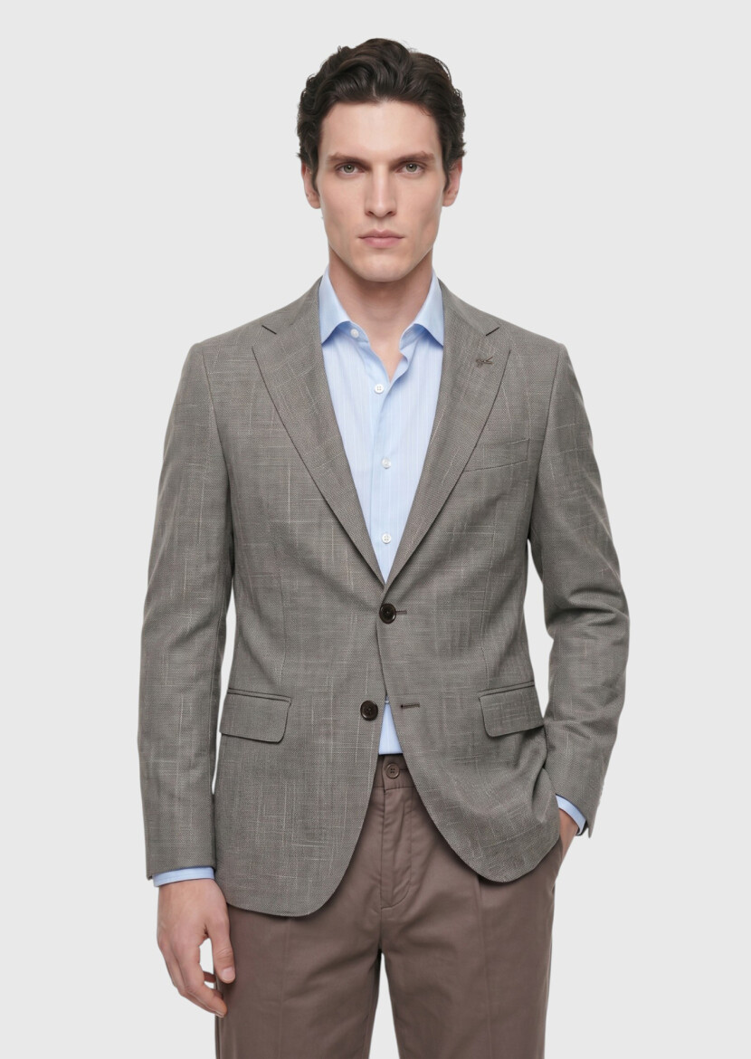Vizon Regular Fit İpek Karışımlı Ceket - 1