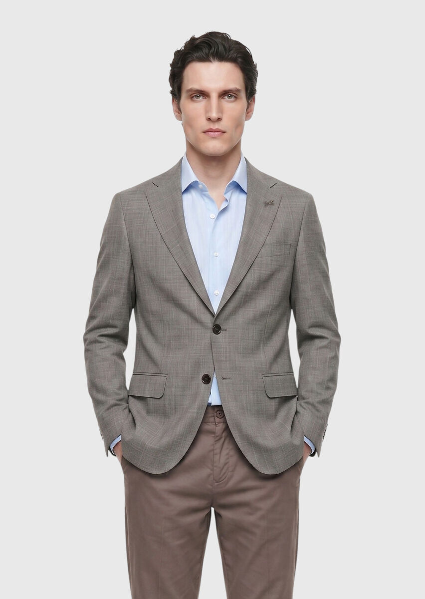 Vizon Regular Fit İpek Karışımlı Ceket - 4
