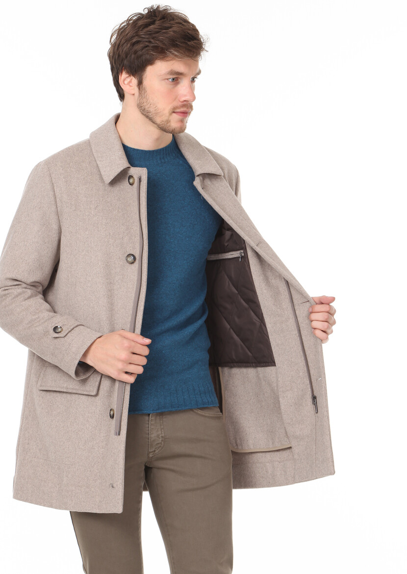 Vizon Regular Fit Kelebek Yaka Casual Dokuma Kaban - 4