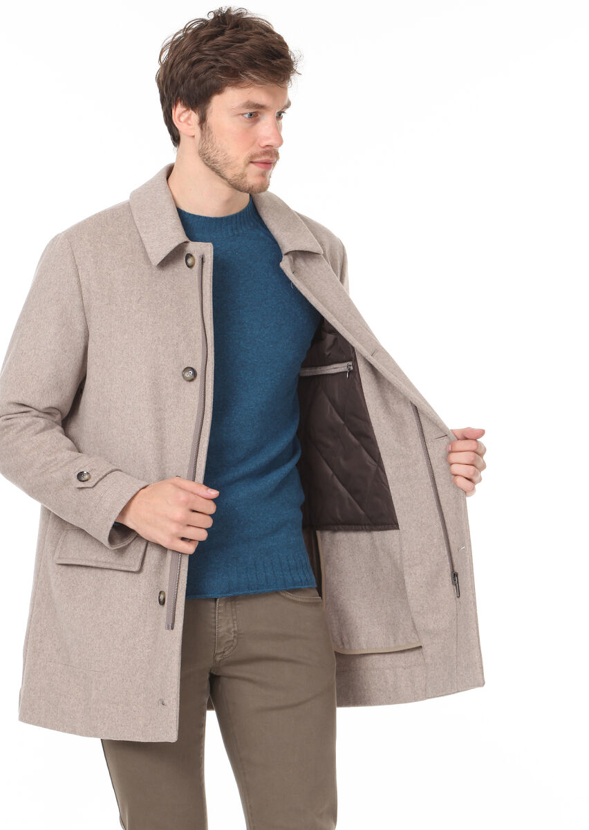 Vizon Regular Fit Kelebek Yaka Casual Dokuma Kaban - 4
