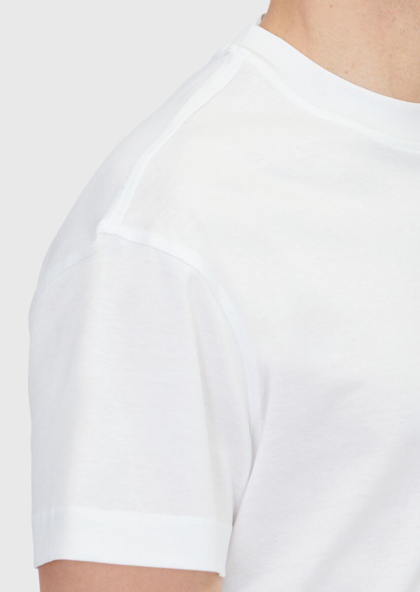 White 100% Cotton T-Shirt - 4
