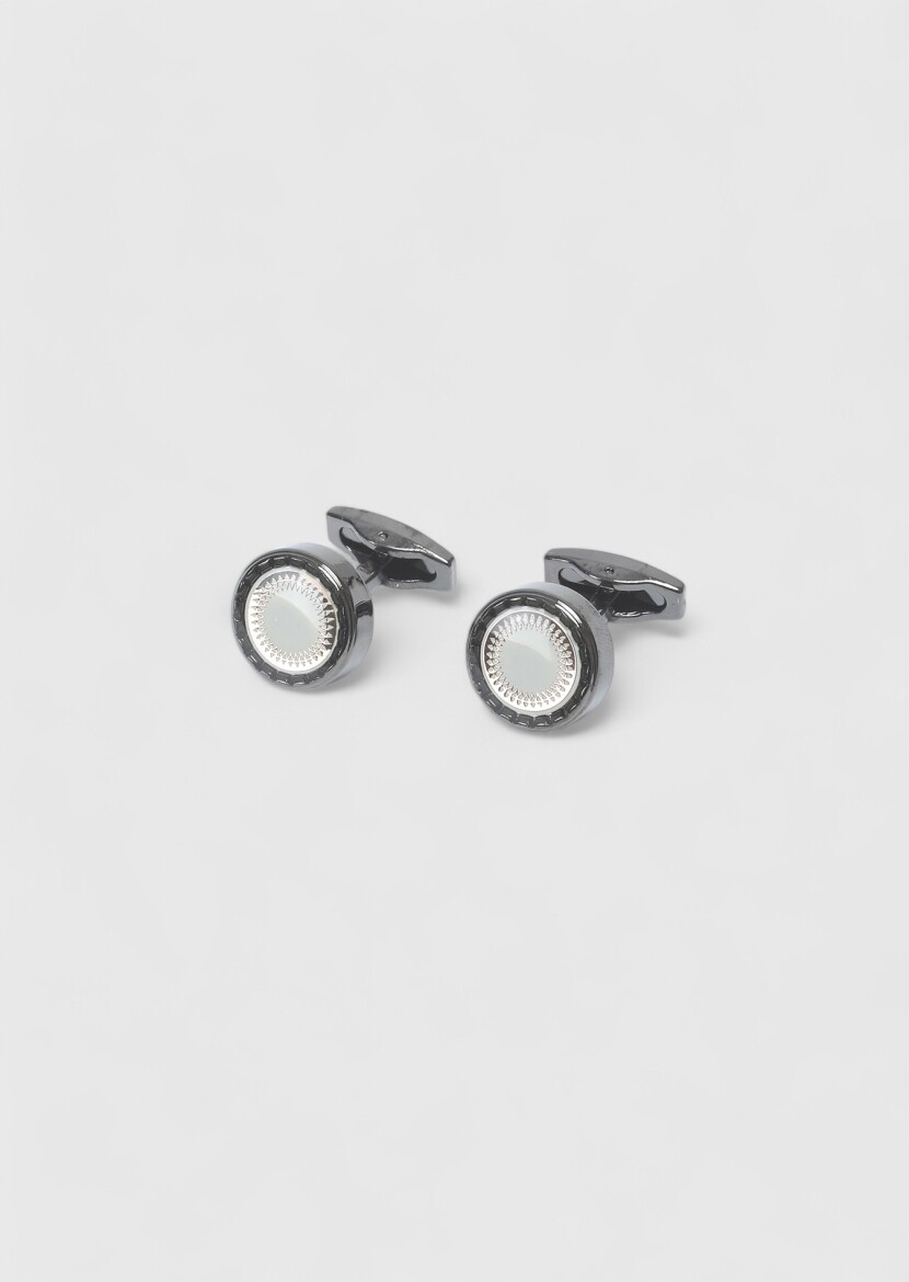 White Brass Cuff Link - 1