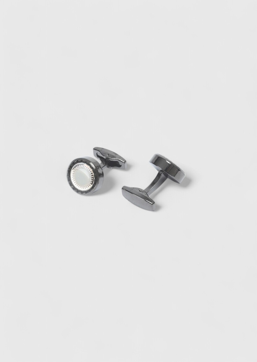 White Brass Cuff Link - 2